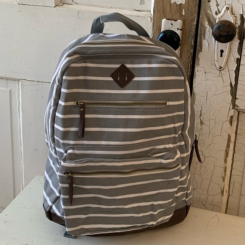 Punctuate Douglas Backpack gray and white NWT